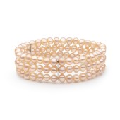 Bratara perle naturale roz piersica si argint DiAmanti 212-02B_P-G